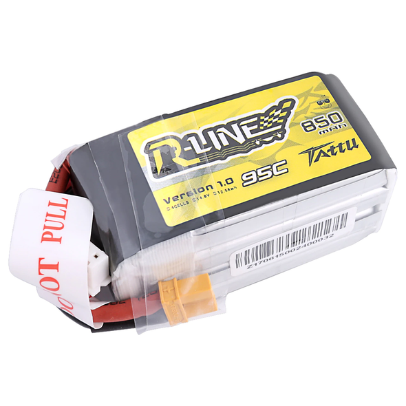 Tattu R-Line 850 mAh 14.8V 95C 4S Lipo Battery Pack XT30 Plug