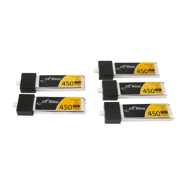 Tattu 450mAh 3.8V High Voltage 75C 1S1P Lipo Battery Pack With BT 2.0 Plug (5pcs)